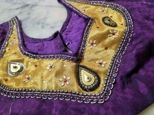 Embroidered Purple & Gold Blouse