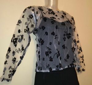 Size Small🎁Buy 2 Get 1 Free 🎁 Floral Sheer Top