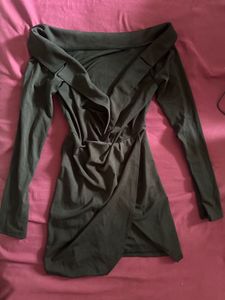 Black Wrap Mini Dress