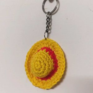 Crochet Luffy Hat Keychain