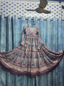 Floral Print Anarkali Dress