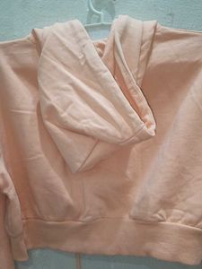 Peach Cropped Hoodie