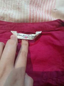 Pure Cotton Cute Pink Top, Size-S