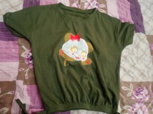 Cute Olive Green Graphic Tee