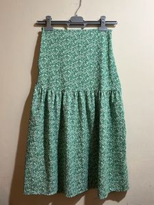 Cute Cottagecore Tier Green Skirt