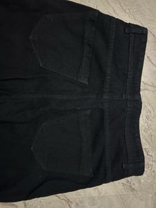 Wide Leg Black Denim Jeans