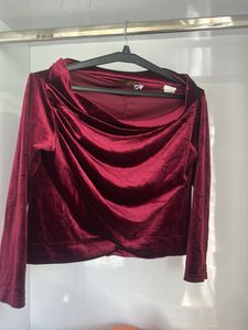 Burgundy Velvet Top