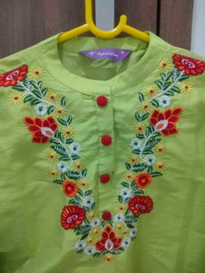 Lime Green Embroidered Salwar Kameez