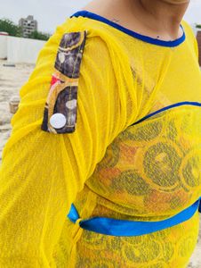 Yellow Net Top