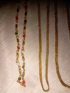 Gold Tone Chain Set