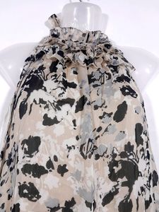 Vero Moda Cream and Black Printed Halter Neck  Dre