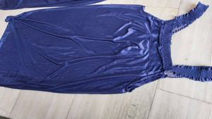 Blue Colour Nighty Two Piece Set