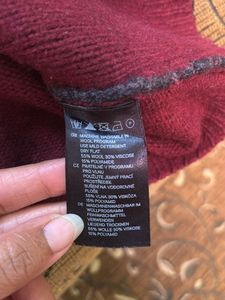 Maroon And Black Sweater For Women