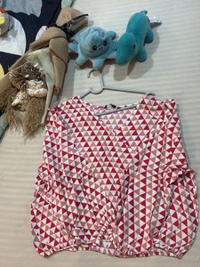 Triangle Print Blouse Top