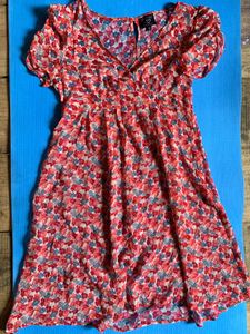 Floral Print Mini Dress (sheer)