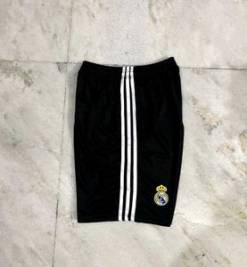 ADIDAS REAL MADRID BLACK 3 STRIPES SHORTS