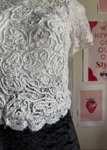 White Embroidery Lacy Top