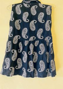 Paisley Print Sleeveless Top