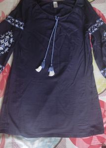 Cotton Navy Blue Top