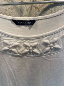 Monte Carlo White Cold Shoulder Top