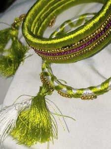 Green Beaded Bangles