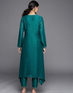 Teal Embroidered Kurta Set