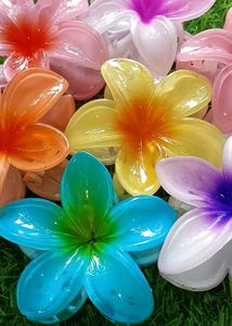 Frangipani Flower Hair Claw Clip Set