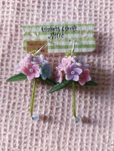 Hydrangea Blooms Hoop Earrings