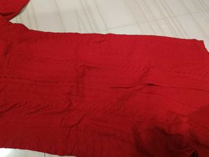 Red Chikankari Kurta