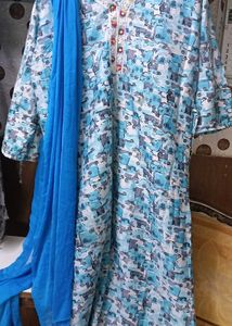 3 New Long Gowns Wirh Dupattas And A Palazzo