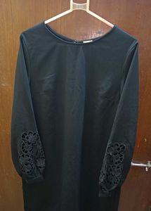 Black Lace Sleeve Dress