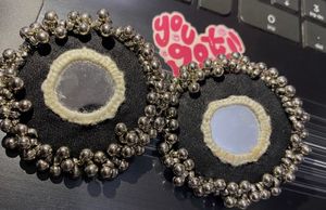 Mirror Magic: Handmade Black & Sliver Statement Ea