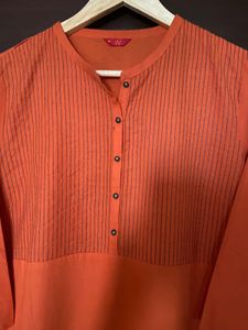 W Women’s Orange Colour Kurta (16)