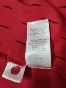 Red Casual Shirt with Pockets and Roll-Up Sleeves