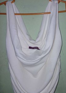 Uptown White Cowl Neck Top