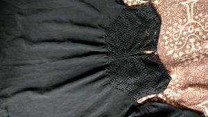 Black Lace Detail Off Shoulder Top