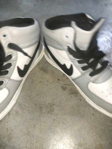 High Jordan Style Shoes Grey White