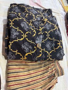 Cotton Suit Set Black Mustard