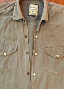 Vintage Style Gray Button Down Shirt
