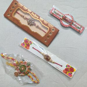 9| Rakhi Set For Bhaiya N Bhabhi With Puja Thali