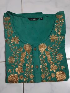 Zudio Green Embroidered Top - Size S
