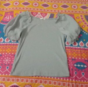 Mint Puff Sleeve Top