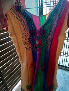 Multi Color Short Kurta Flock Style