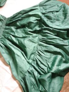 Green Puff Sleeve Dress