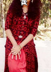Red Printed Kurta