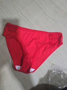 Red Lace Detail Panties