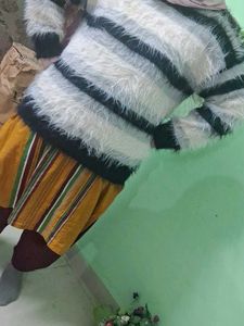 Stripped Fuzzy Sweater