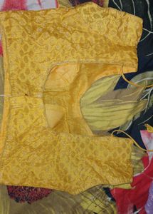 Yellow Readymade Saree Blouse