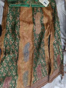 Embroidered Green and gold lehenga choli