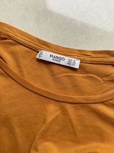 Mango Branded Mustard Casual T-shirt